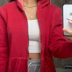 Red zip up